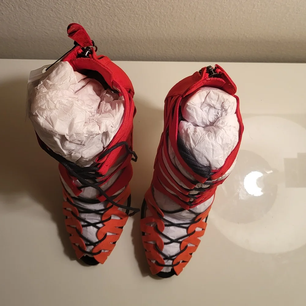 Zara heel sandals lacets size 9 - Picture 6 of 8